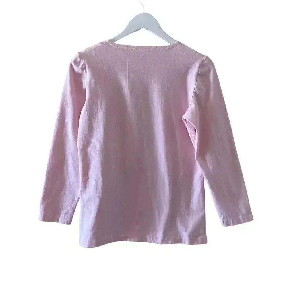 Pink Plain Solid Basic Essential Long Sleeves Top… - image 6